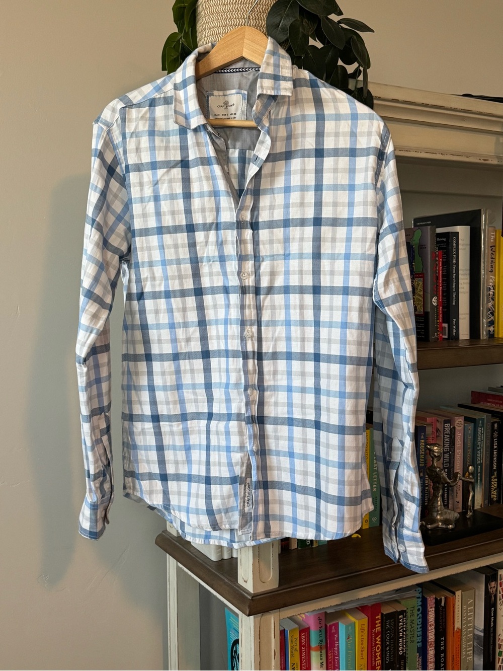 Light Blue & White Plaid Button-Down Shirt by Club Room